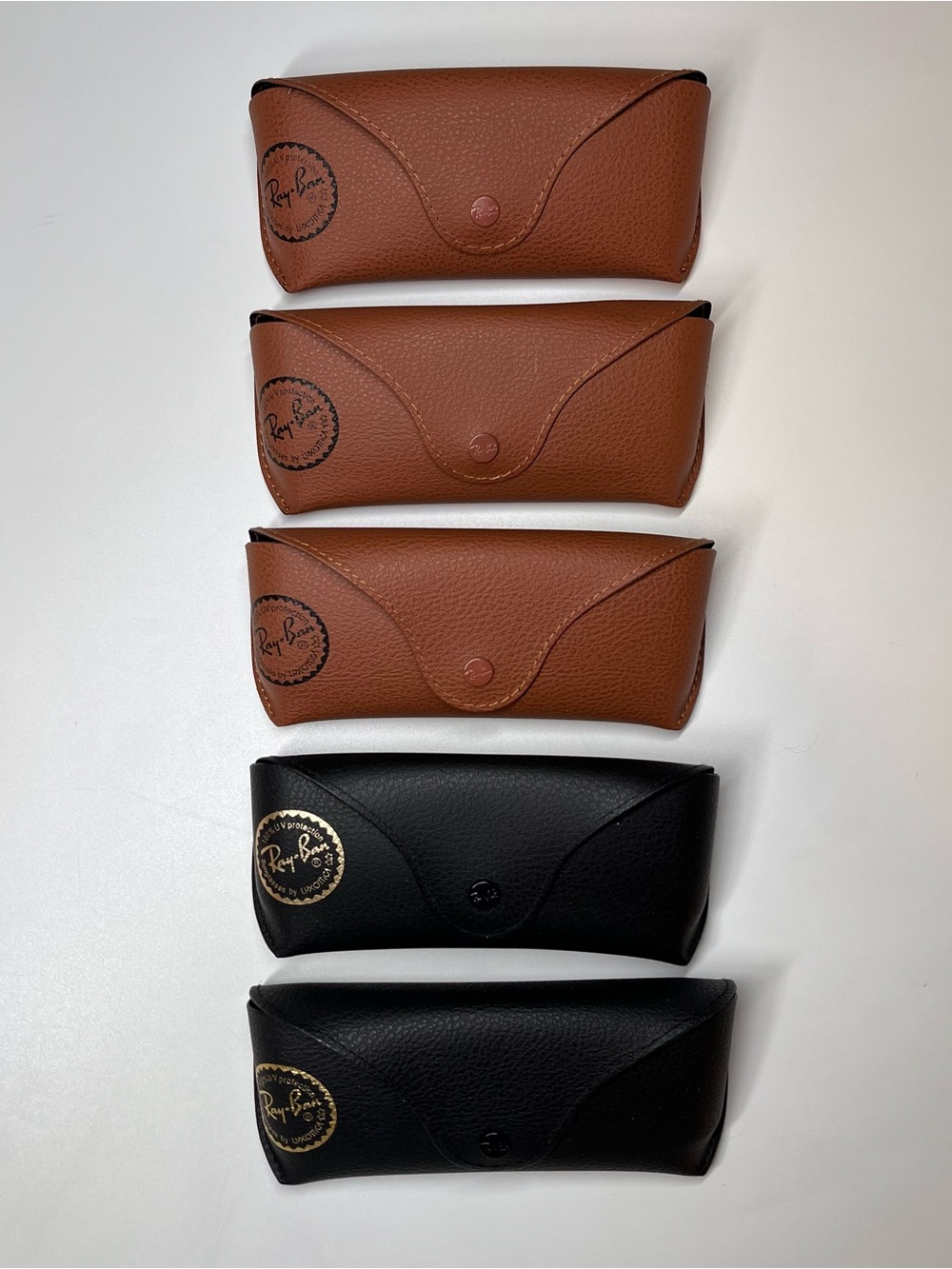 Authentic Ray-Ban Sunglass Cases in Brown and Black Set of 5 Saks Fifth Avenue
